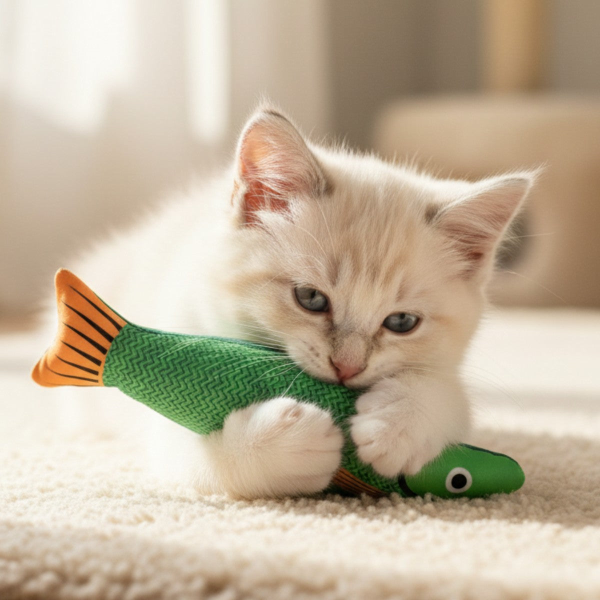 Kitten Kick & Chew Fish